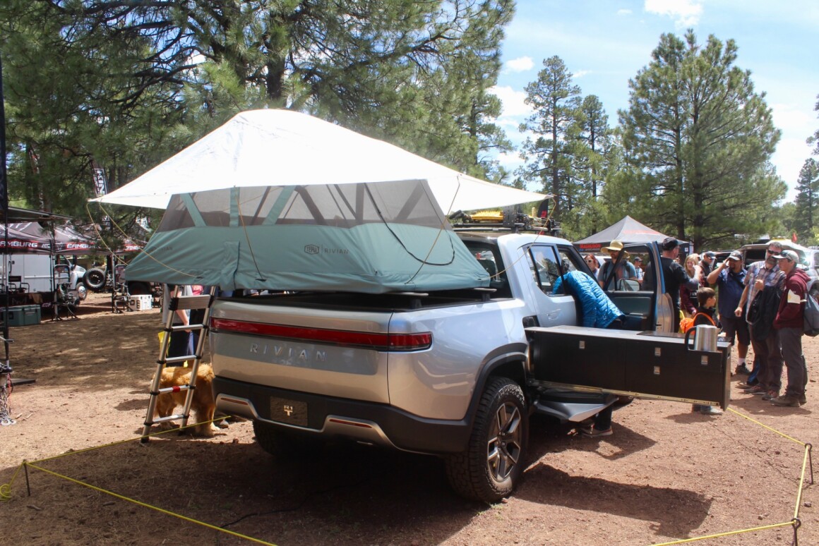 Rivian Shows A New Blue R1t Electric Pickup Truck Prototype