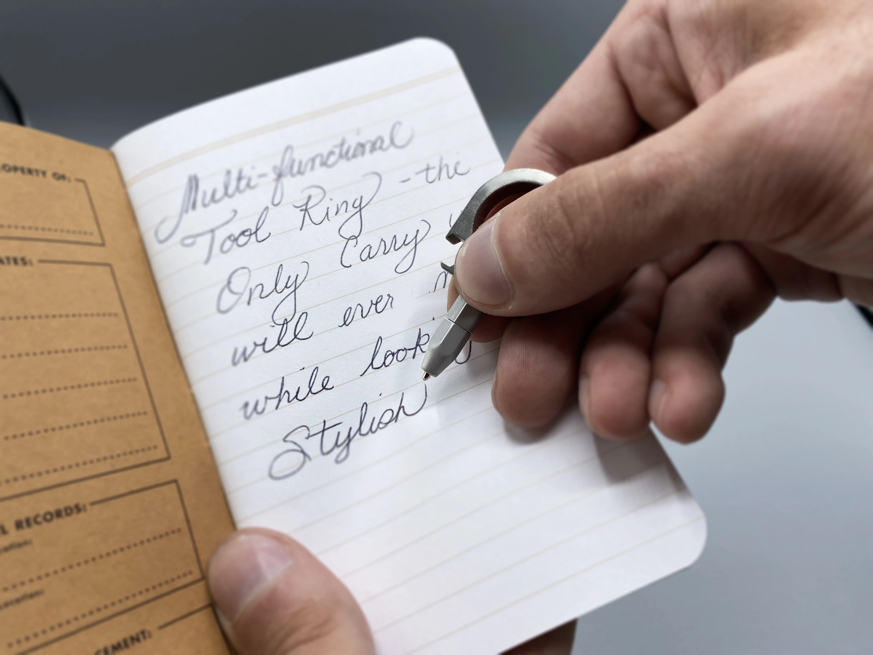 The Tool Ring in action as a pen