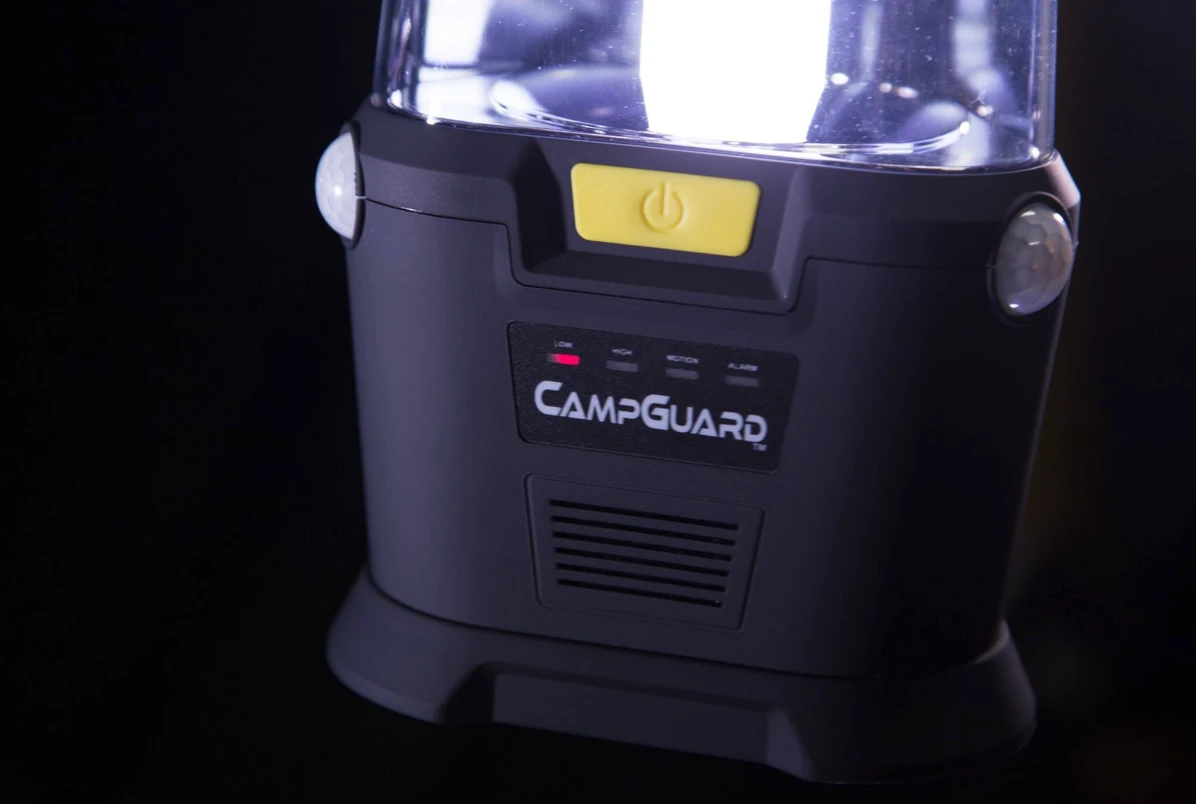 The CampGuard has four modes, ranging from low (100 lumen) lantern to full-blown alarm mode (300 lumen)