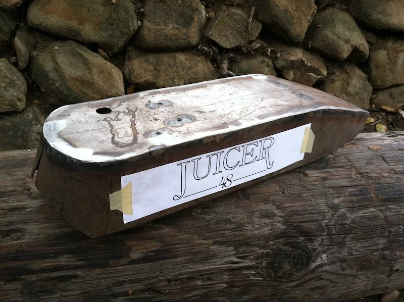 Juicer 48 "tank" welding complete, before sectioning lengthwise