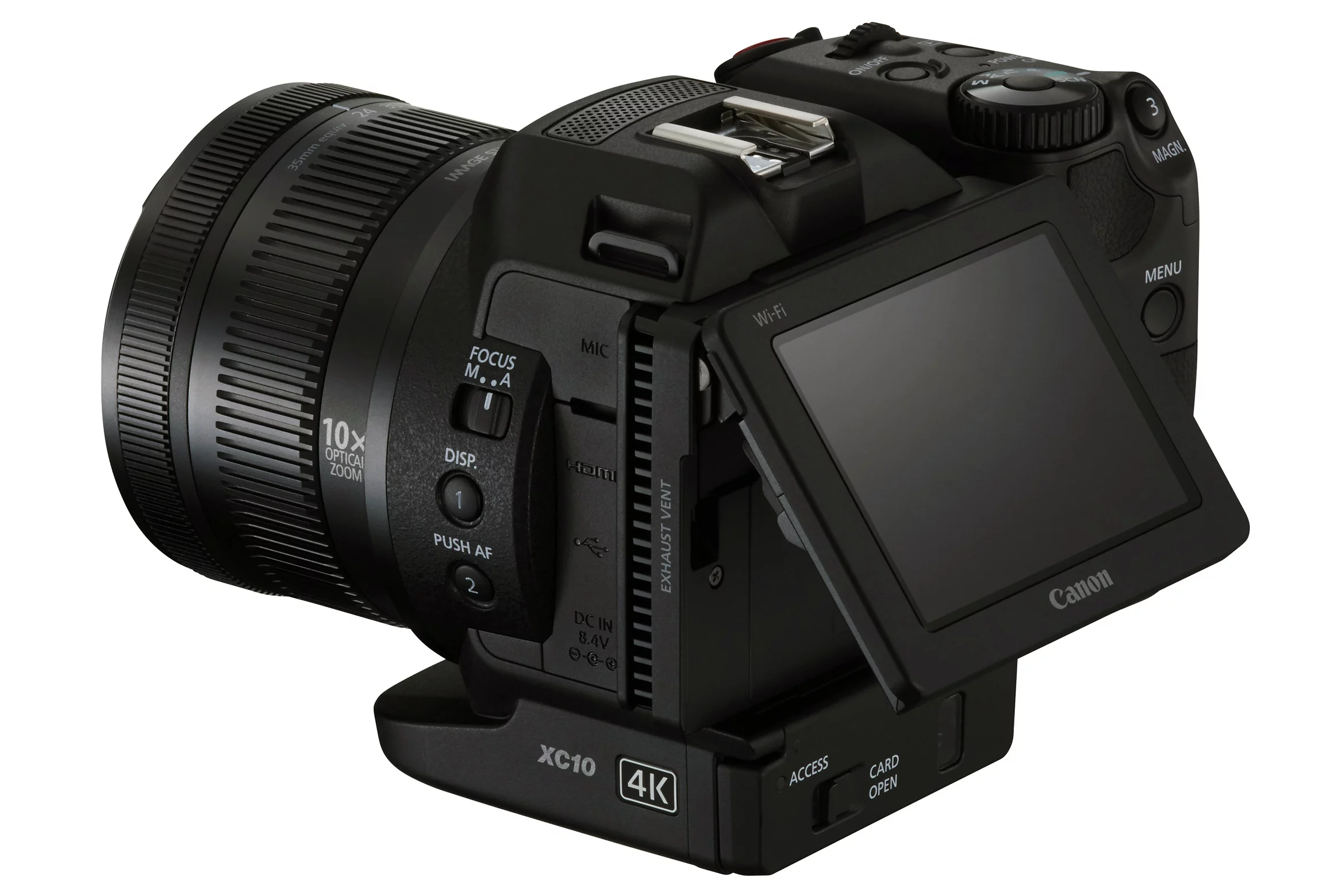 Canon XC10 has a tilting rear touchscreen monitor