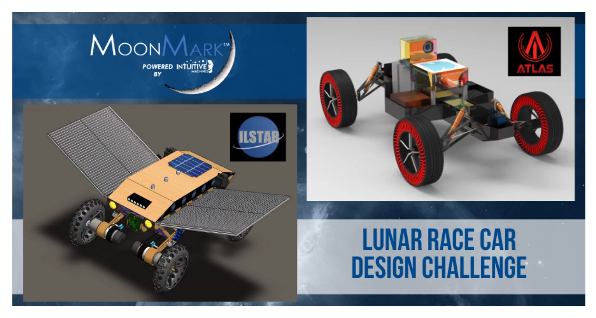 The underlying platform will be the same for both cars, but body designs will differ, and high school kids will compete to have their designs built and raced on the Moon