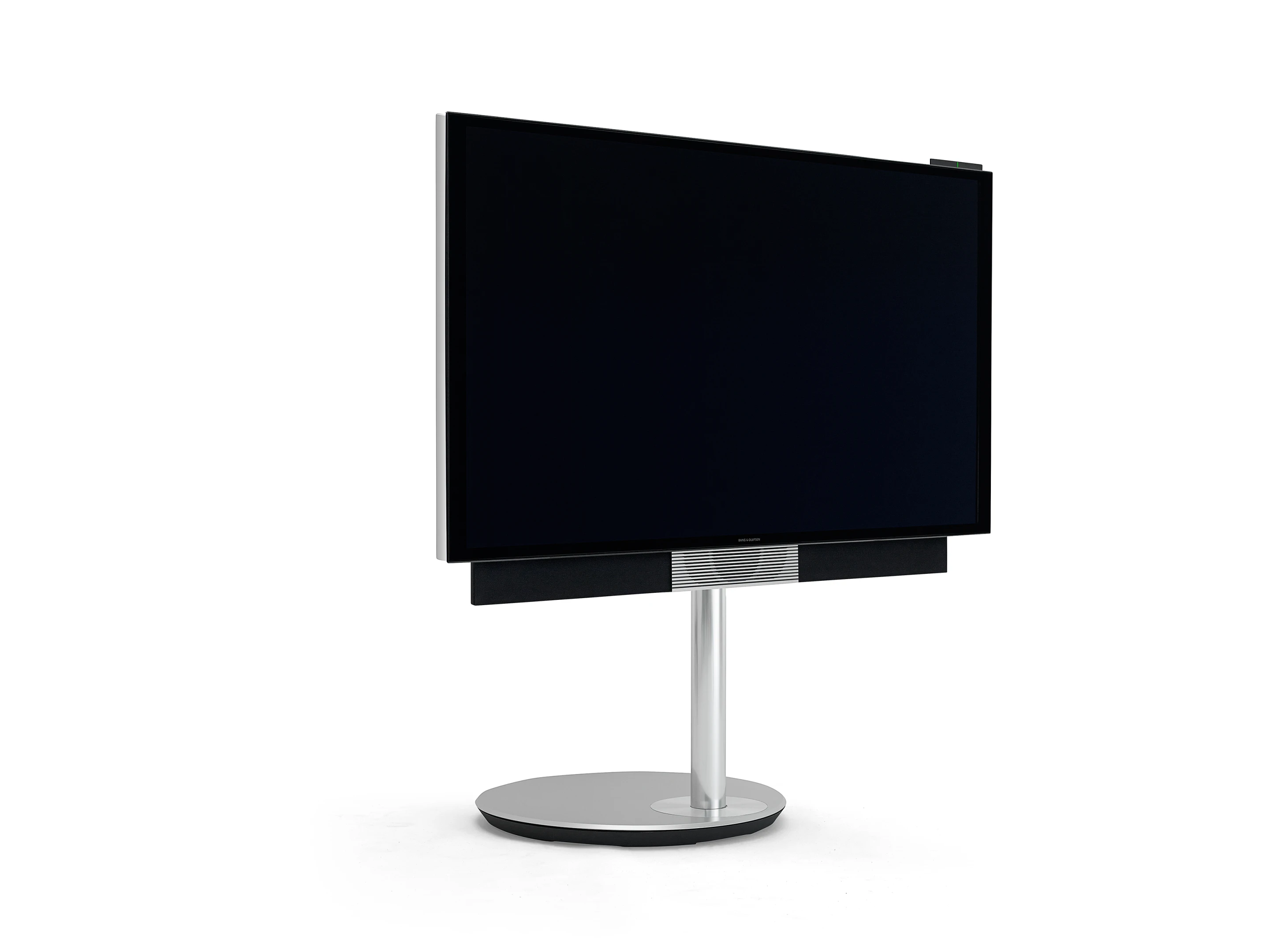 The motorized floor stand can pivot the Avant up to 90 degrees from the wall