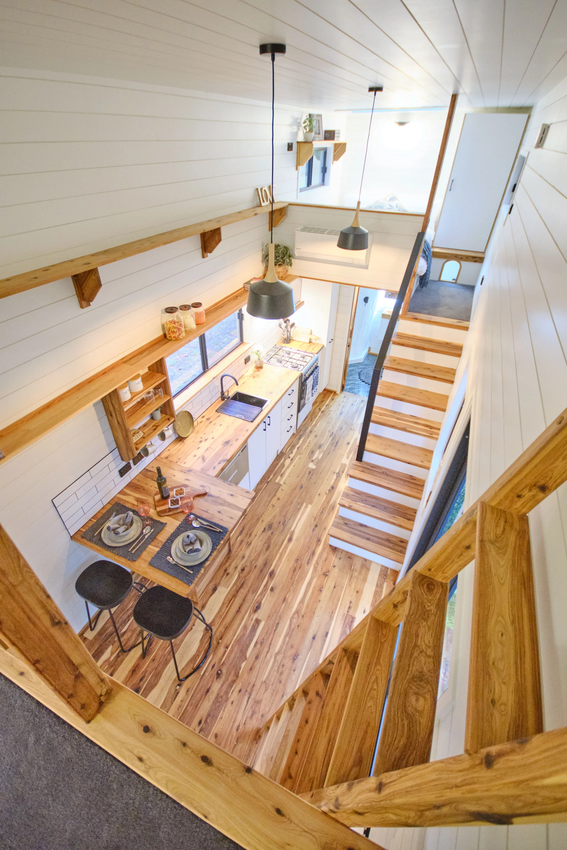 The Grand Sojourner Layout 3's kitchen features a breakfast bar that seats two people