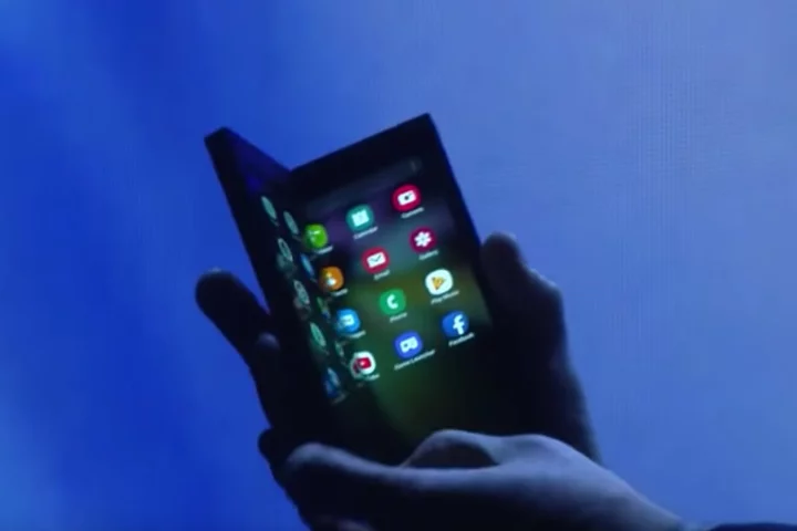 Samsung has shown off its folding phone in prototype form