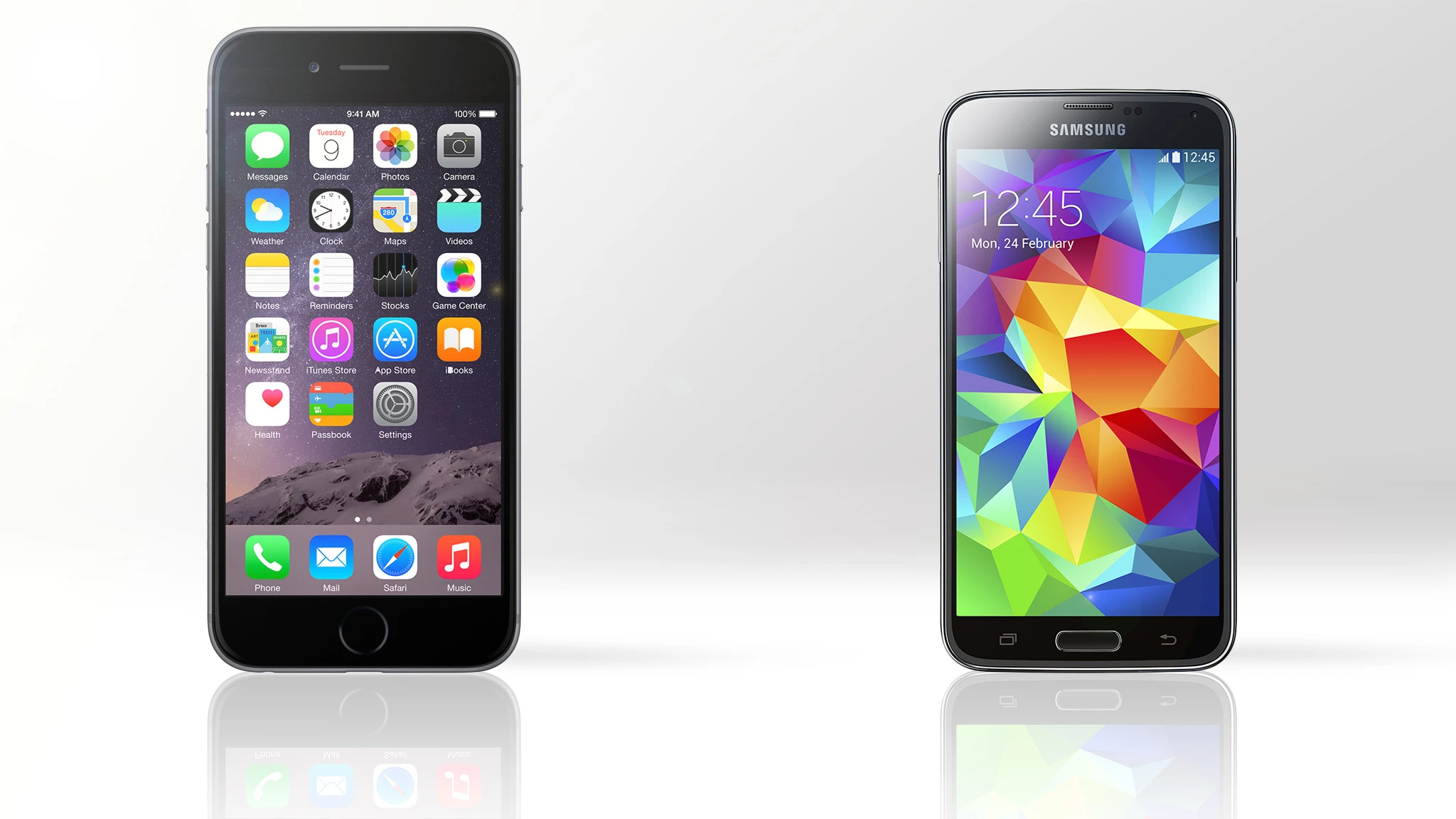 Gizmag compares the features and specs of Apple's first phablet, the iPhone 6 Plus, and Samsung's flagship Galaxy S5