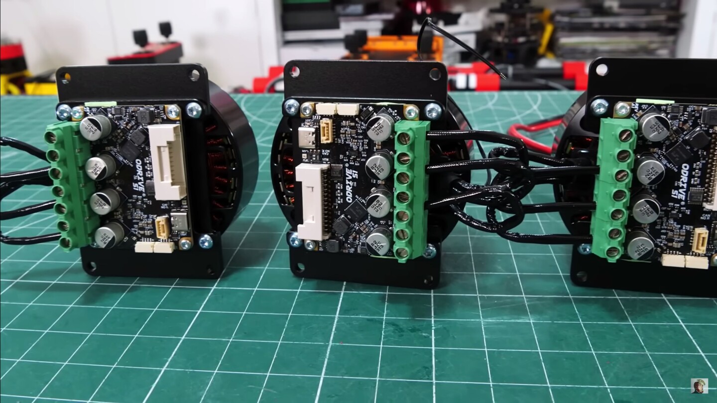 Just a few of the electric motors with the motor controllers mounted to the back
