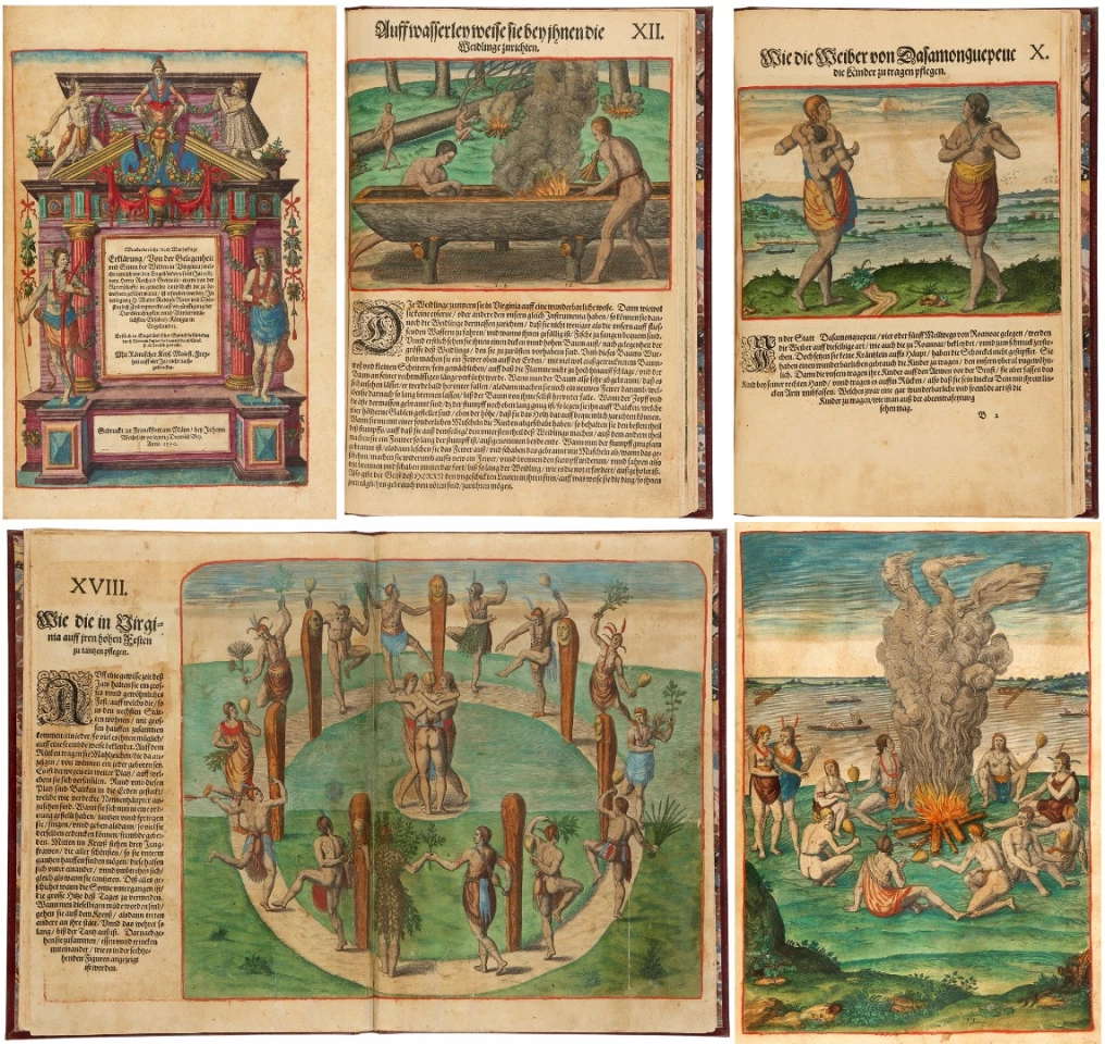 $250,000 | 'A Briefe and True Report of the New Found Land of Virginia' by Thomas Harriot and John White | Auction House: Sotheby's | Sale price: US$250,000 | Official Estimate: US$200,000 to $300,000 | Date of sale: January 17, 2018