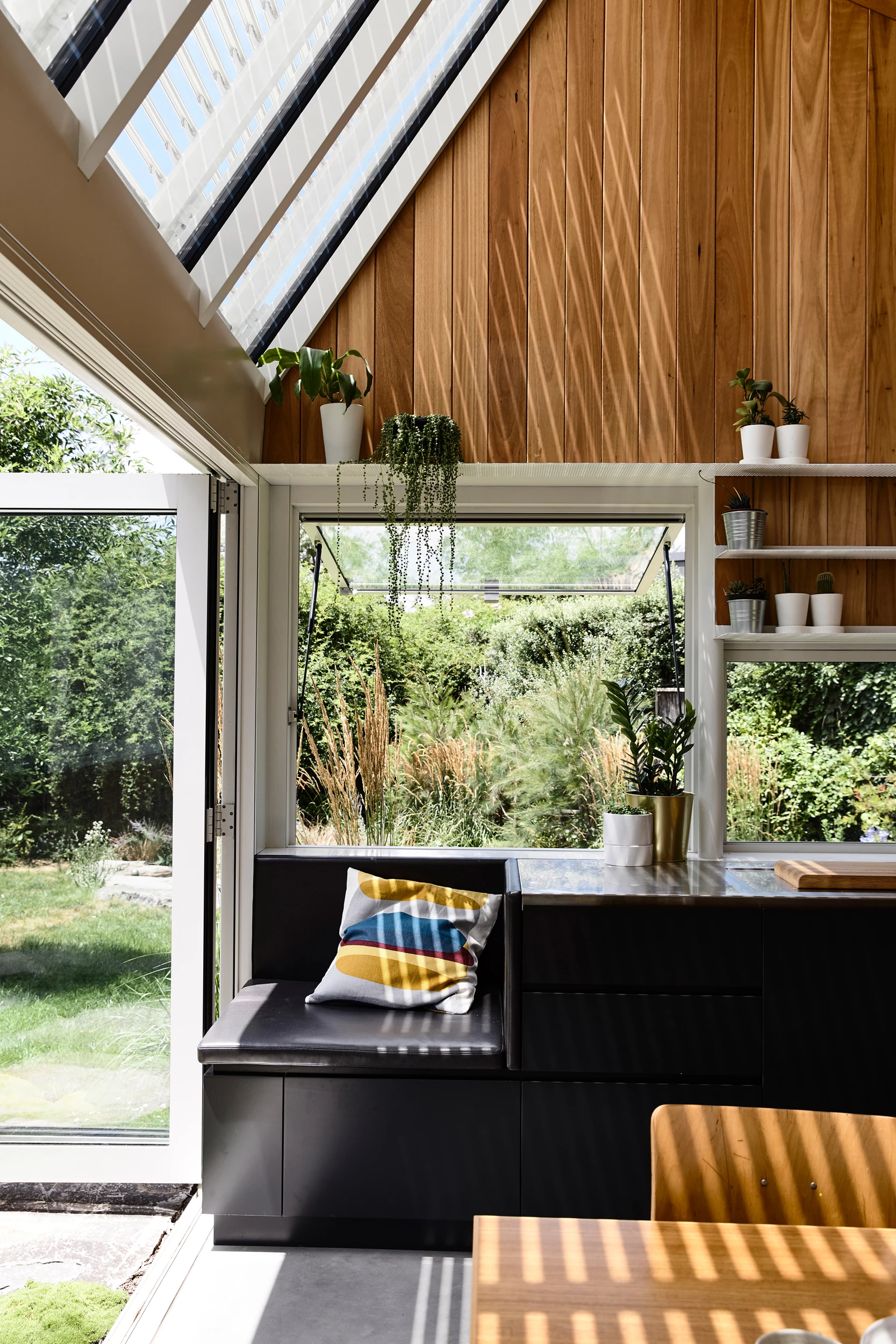 One of Empire Canberra's new extensions serves as a combined living room, dining room, and kitchen