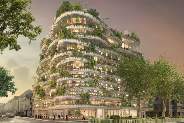 Arboricole was designed for an architectural competition and is envisioned for Angers, France