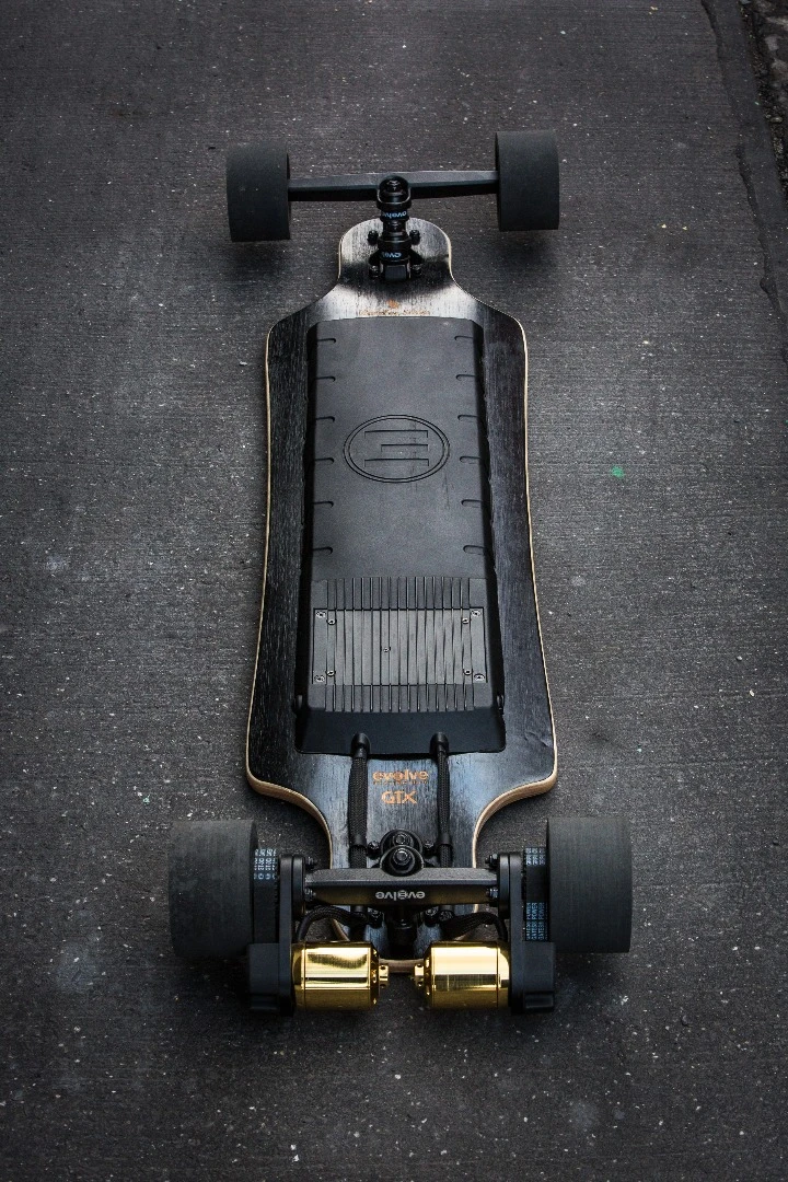 The battery pack on the Evolve Bamboo GTX