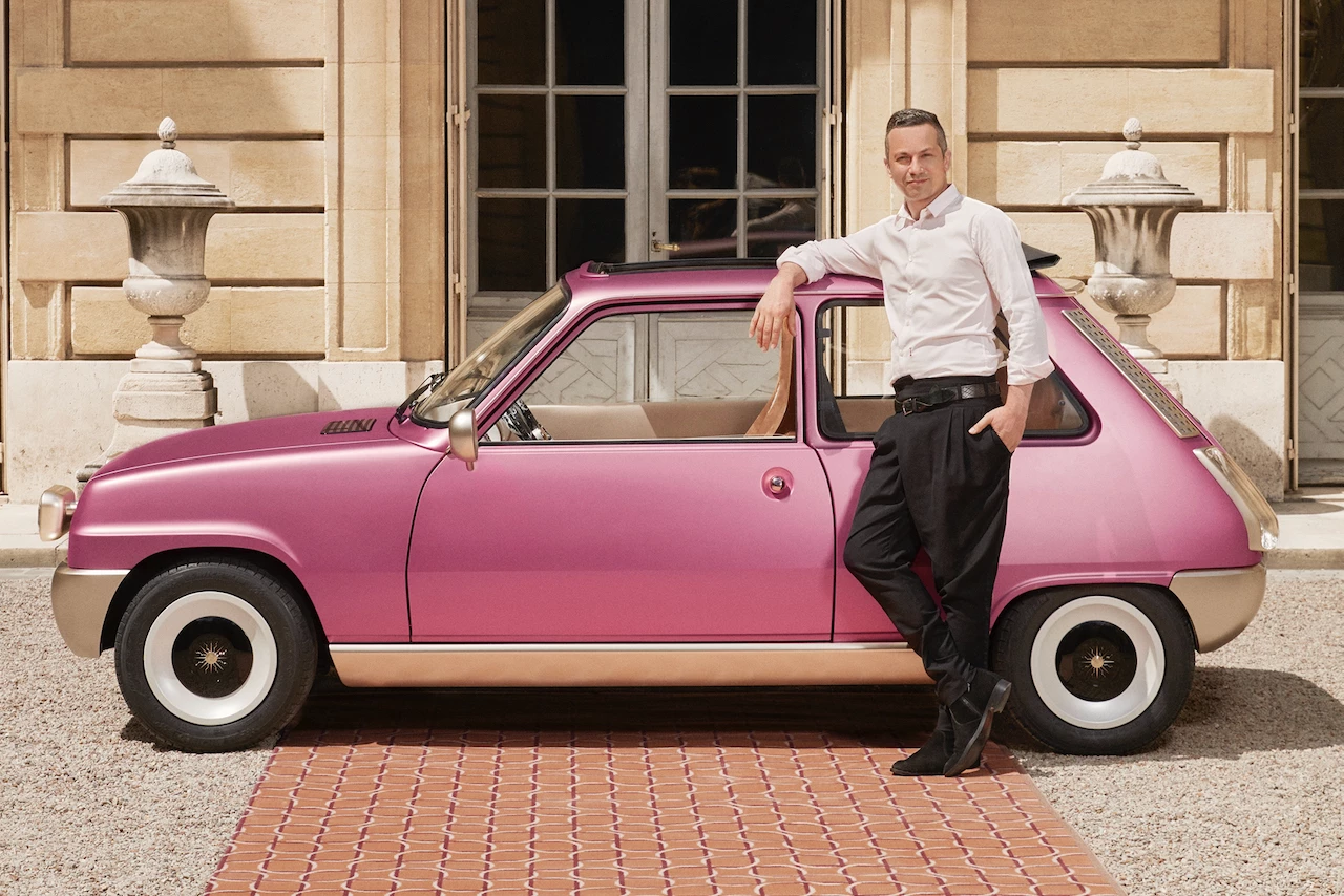 Designer Pierre Gonalons with the Renault 5 Diamant – and yes, Diamant is French for "diamond"