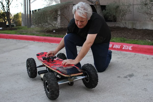 With the Emotiv EPOC headset synced to the board, the wearer only has to think about where they want to go and the board will move along with their thoughts