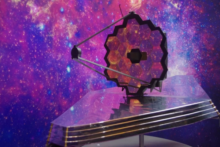 An optical telescope element (OTE) for the James Webb Space Telescope from Northrop Grumman.