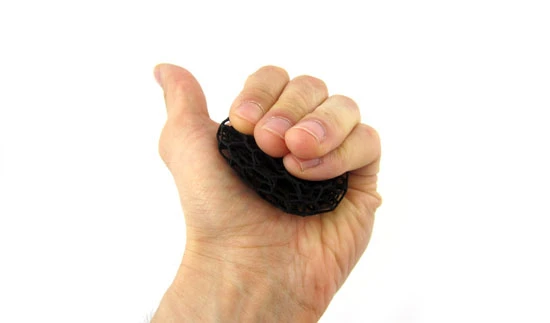 Although Rubber-like is squishy, i.materialise does not guarantee an object will last if squashed hundreds of times