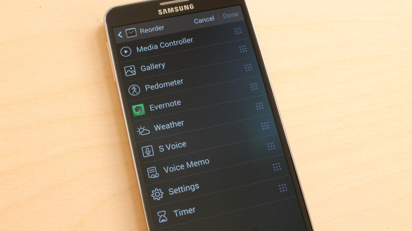 Most of the watch's settings can be tweaked through your phone's companion Gear Manager app