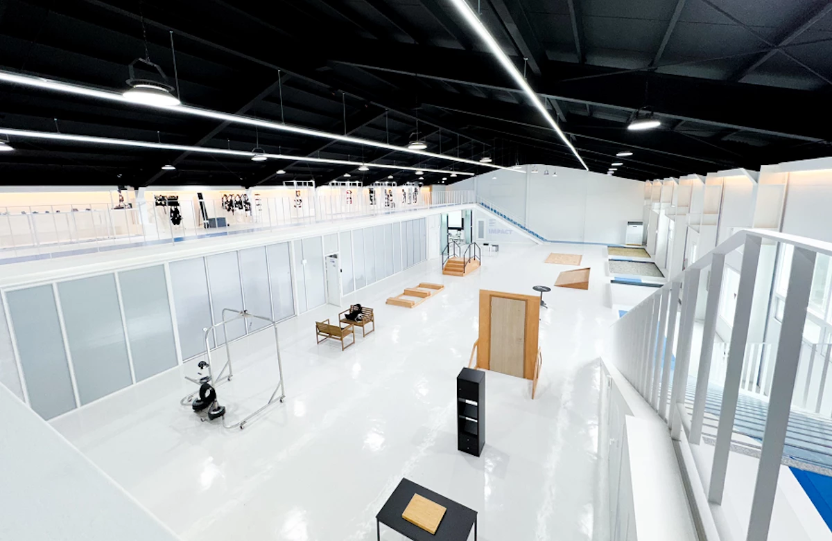 The KAIST team elected to live broadcast its Exoskeleton Race attempt from a special facility set up by project partner, Angel Robotics