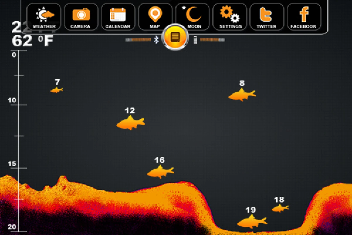The display of the Deeper app