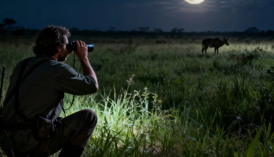 The binoculars are designed for long-range night observation, with AI-assisted identification layered on top