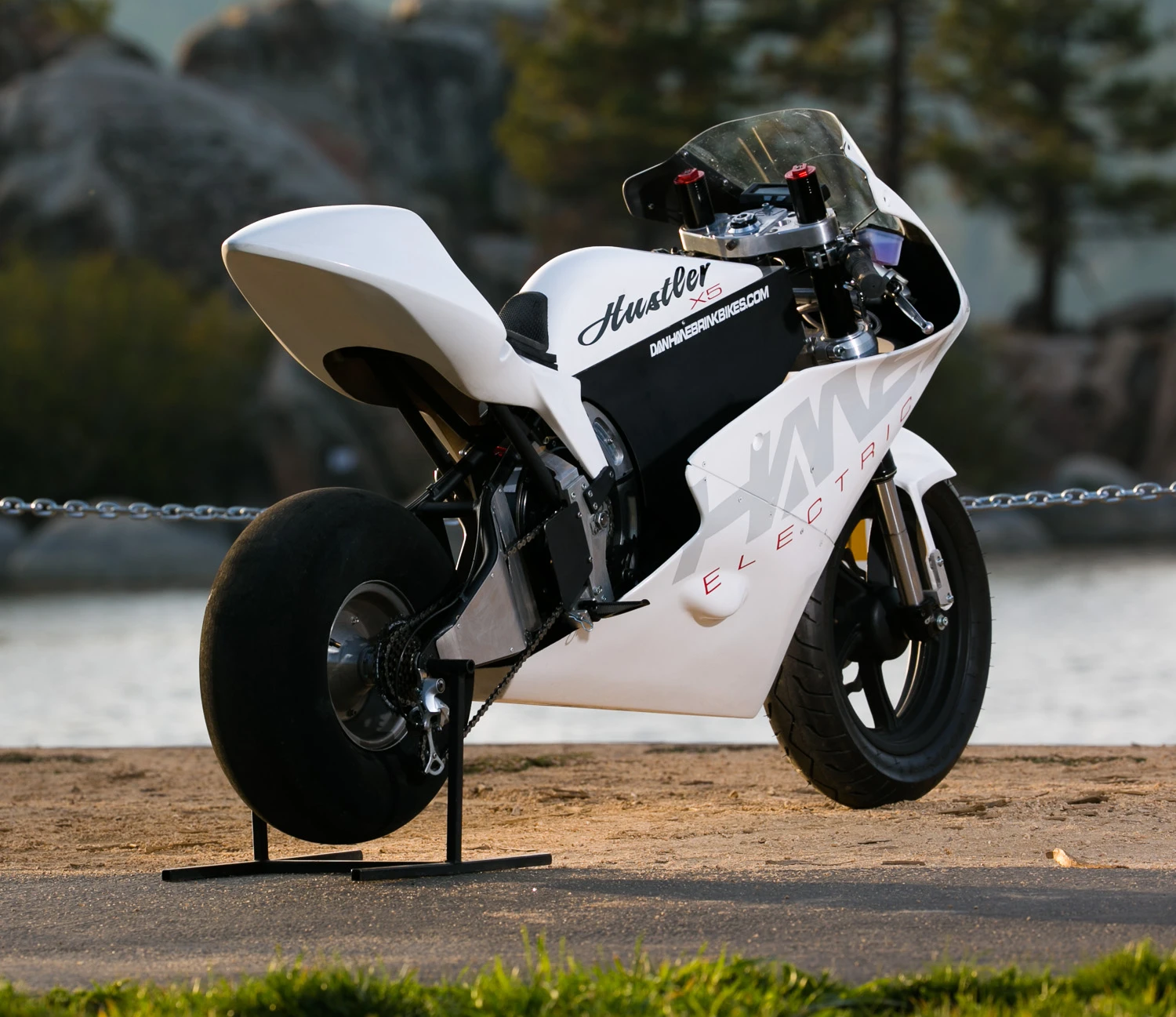 The 20 x 8 x 8-inch rear wheel has a tubeless fat tire while the 120/80 x 14 front wheel gets a Moto GP tire