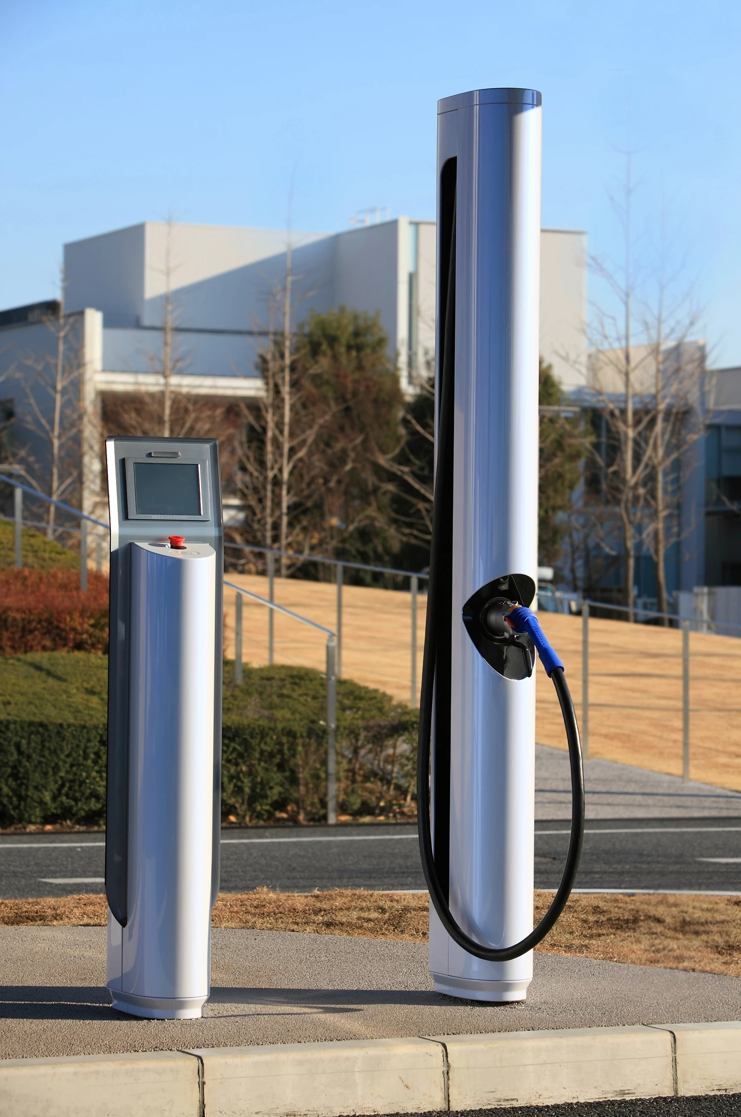 The solar-powered public EV charging station