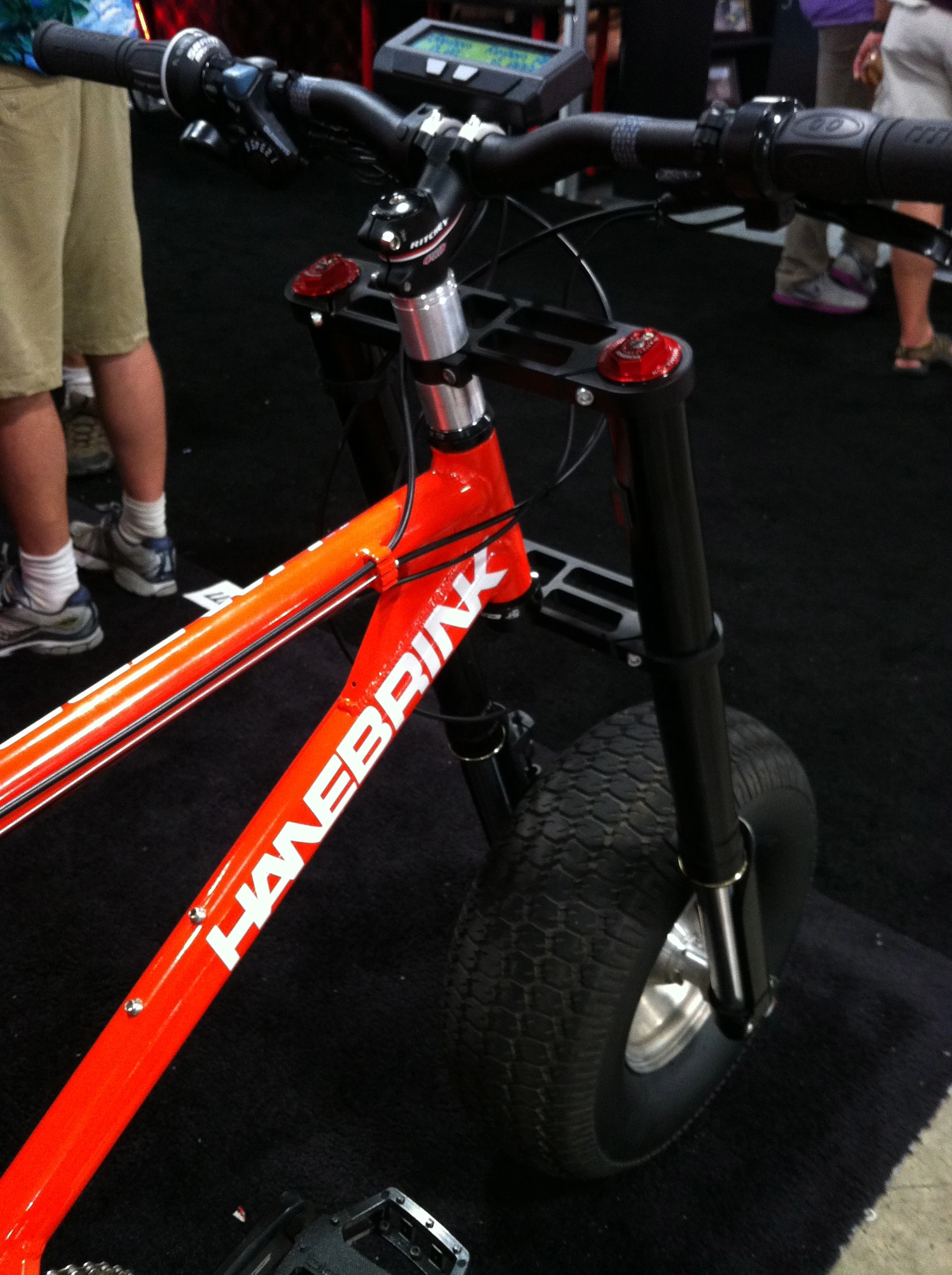 The dual crown triple clamp forks have eight inches of adjustable travel