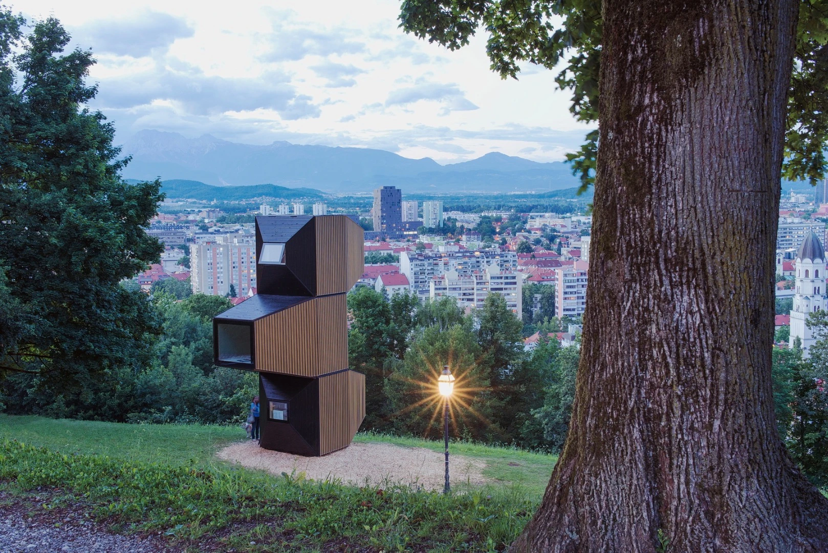 Living Unit on Ljubljana Castle consists of three connected volumes