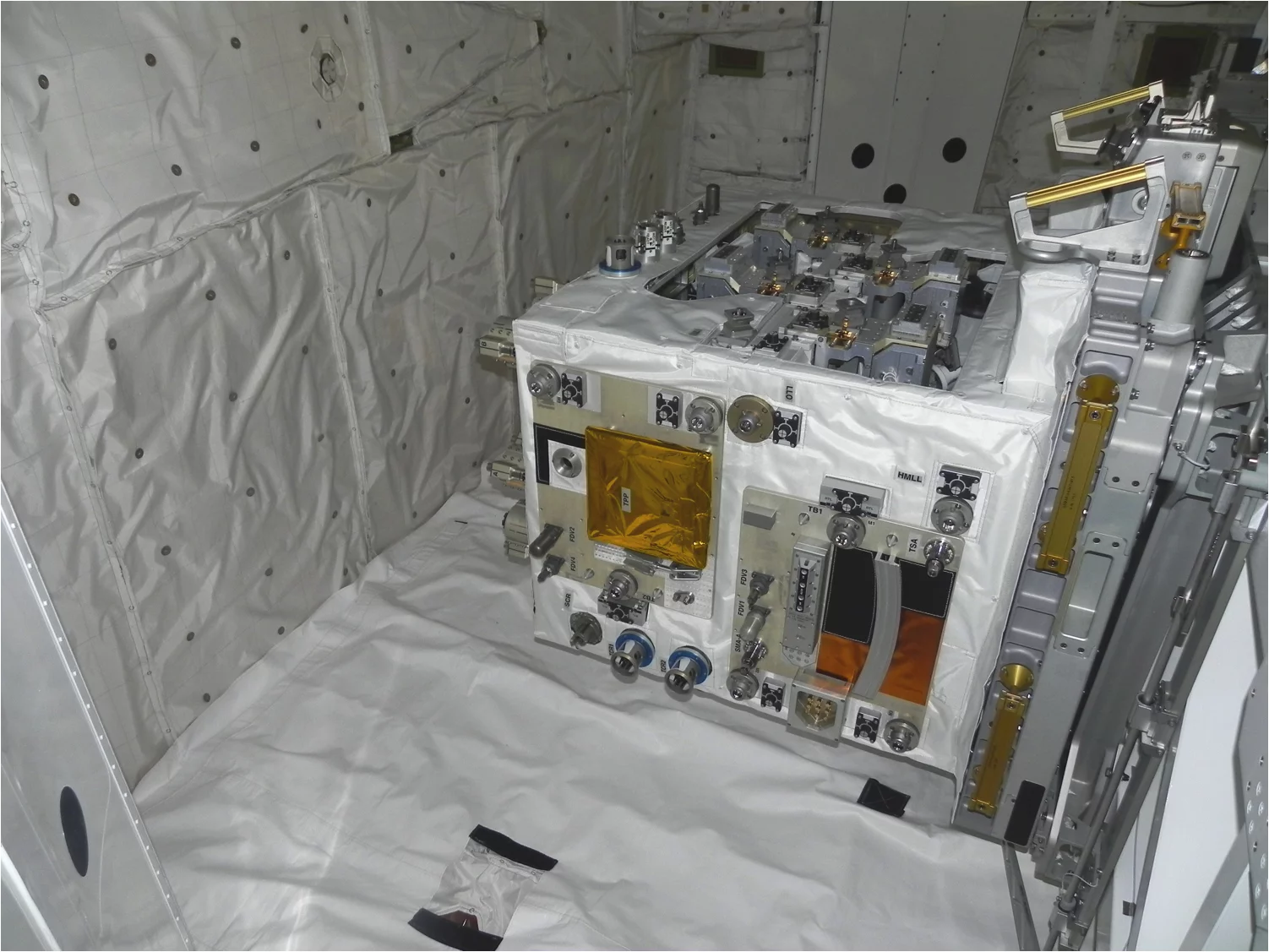 The Robotic Refueling Mission module installed in Atlantis' cargo bay for the STS-135 flight (Image: NASA)