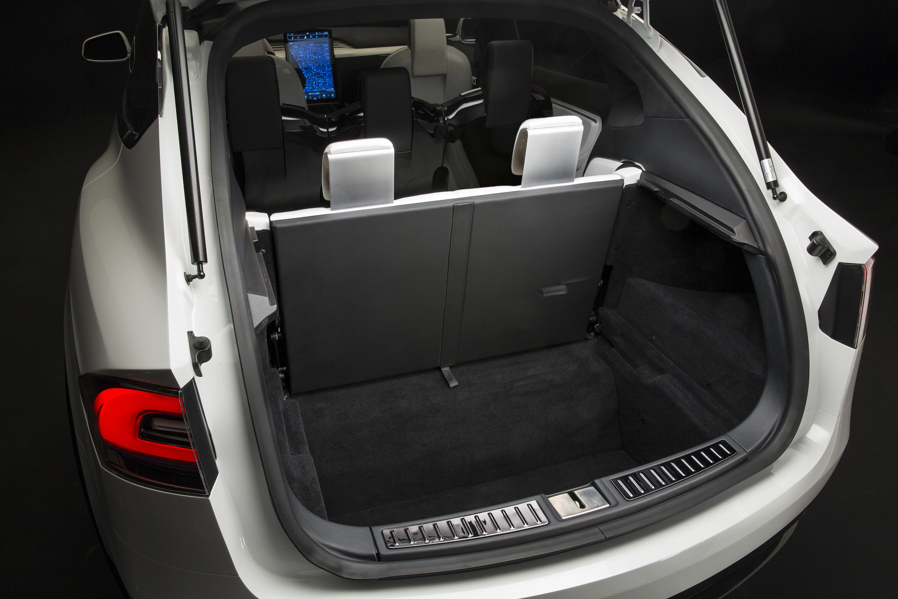Despite having three-row seating, the Model X still has a spacious boot