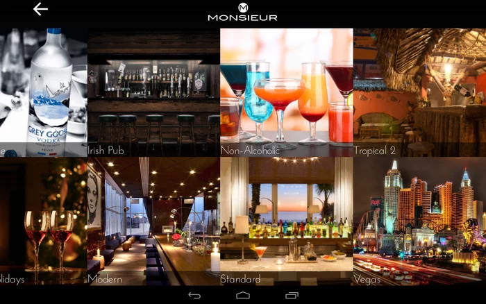Monsieur comes with a selection of bar themes