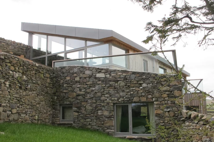 All of the house's external walls have been insulated with wool from the farm (Photo: Mark Waghorn Architects)