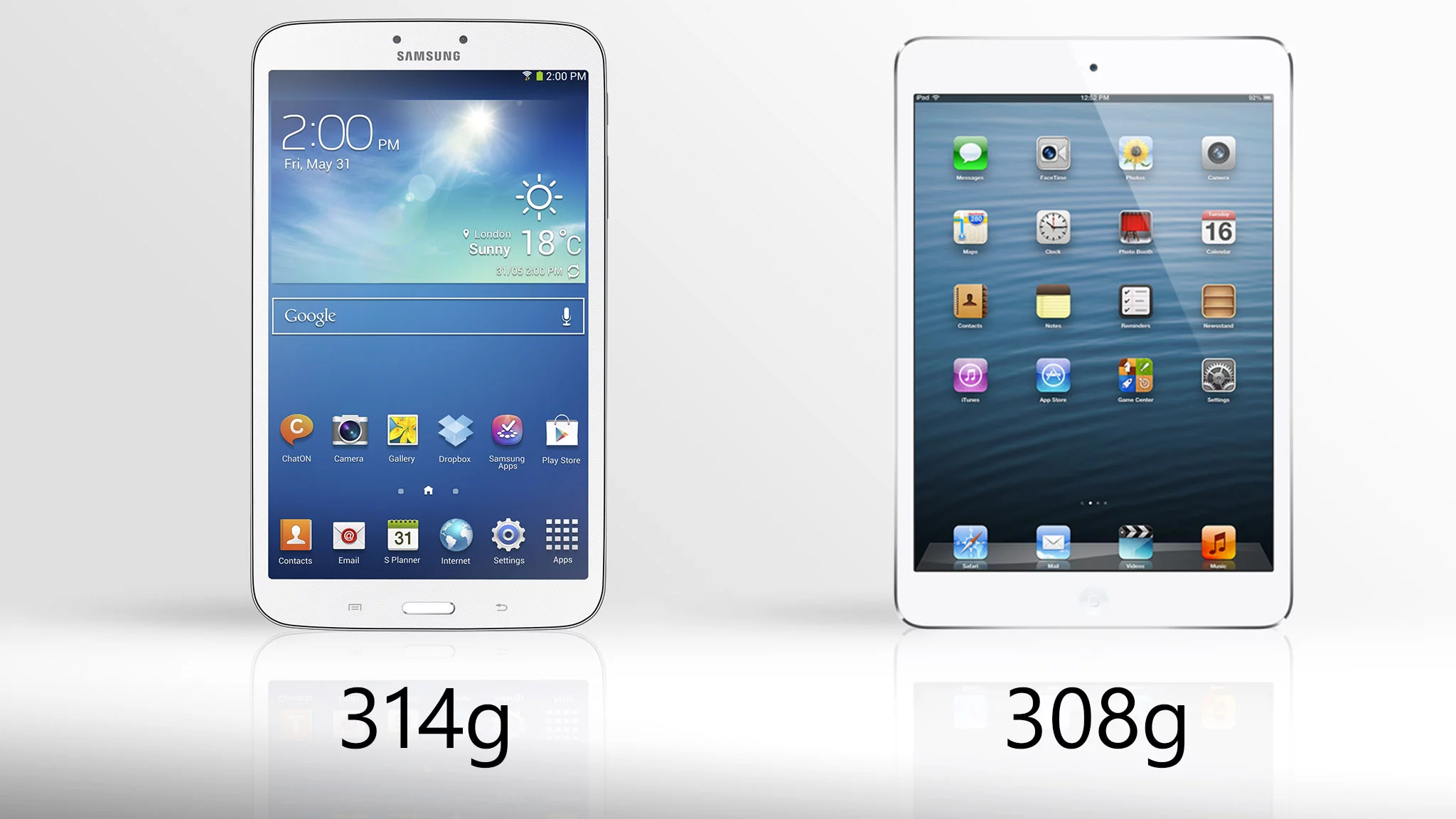 Both tablets are extremely light