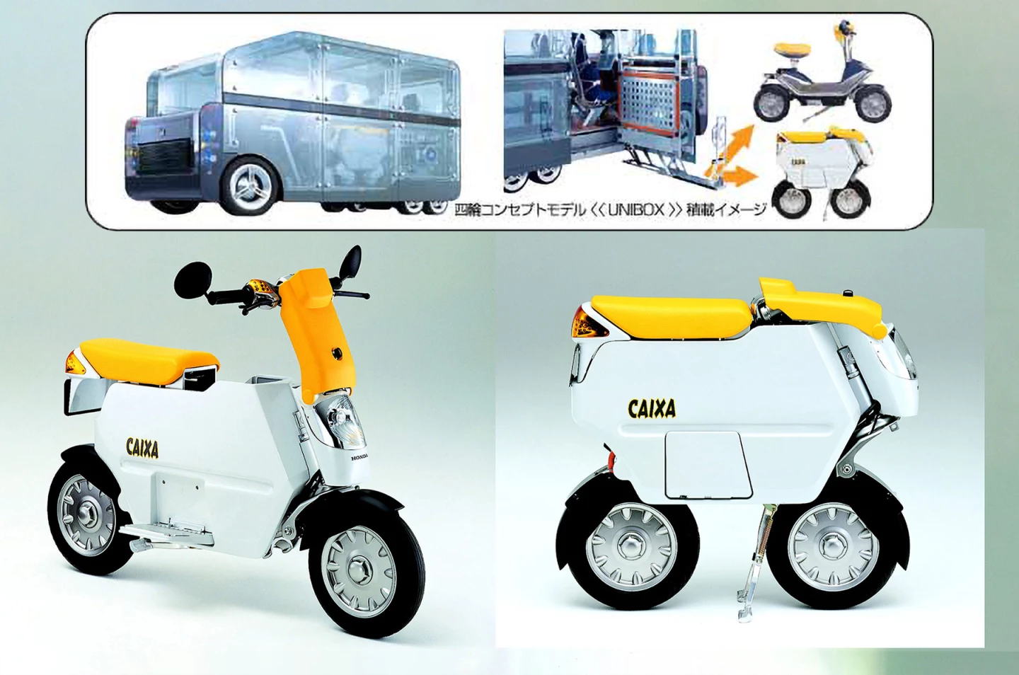 Honda has been designing fold-up electric bikes for decades, regularly trotting out its latest ideas as concepts at the Tokyo Motor Show. The above electric fold-up motorcycle is a concept Honda displayed in Tokyo more than two decades ago. These and many more electric concepts were covered in this extensive article from 2012.