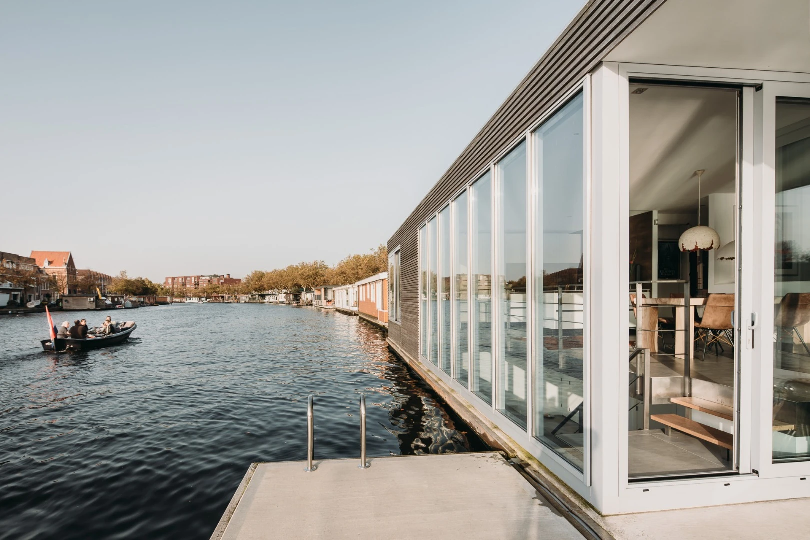 Large glass windows offer open views and plenty of light