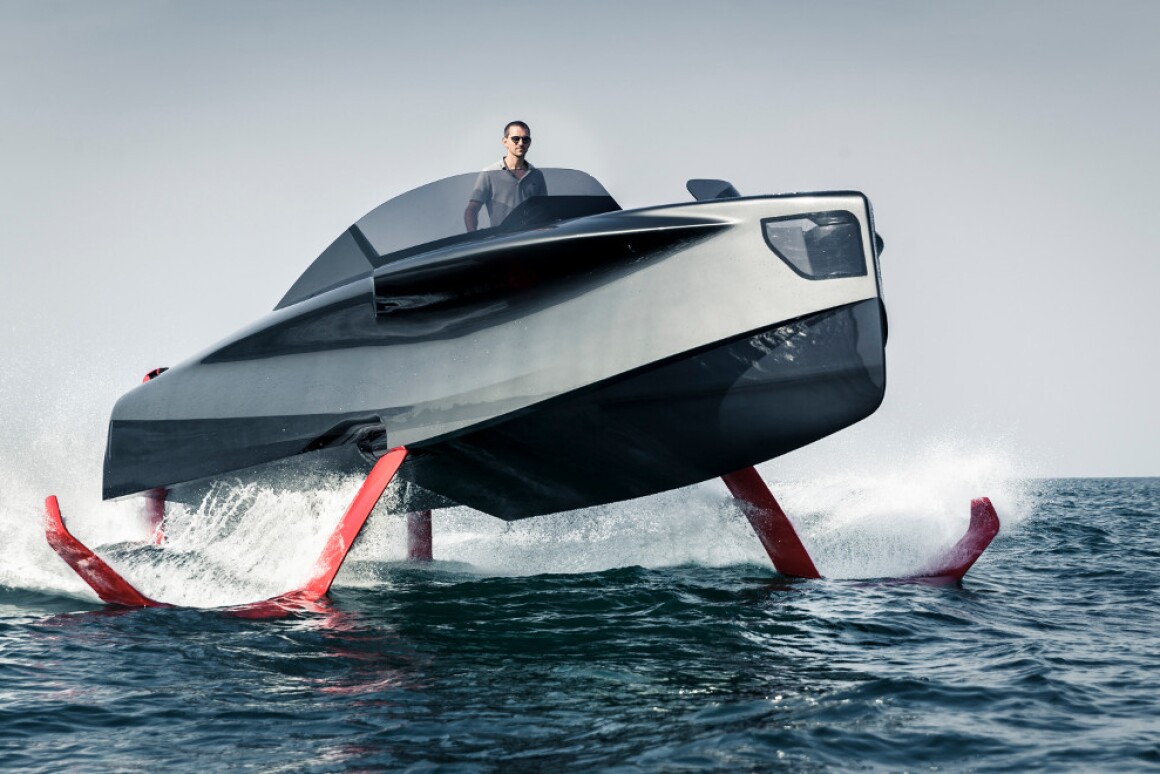 Foiler "flying yacht" is a sleek, hybridpowered hydrofoil