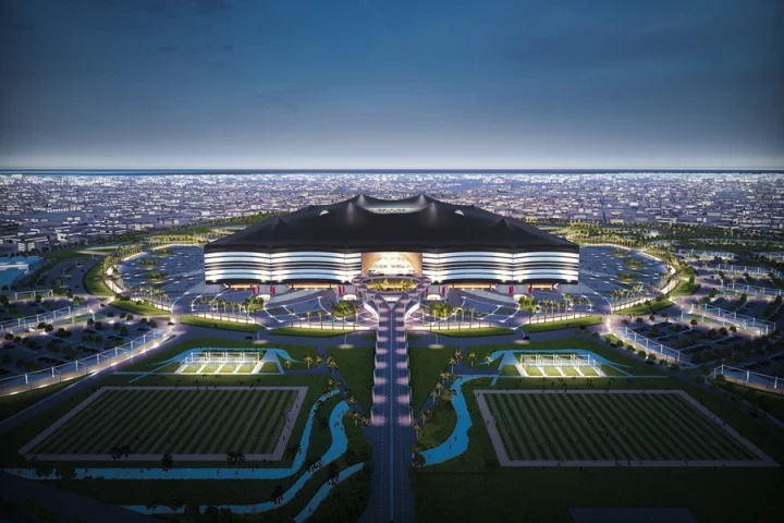 Qatar has unveiled the design of the second of a potential twelve new stadiums to built for the 2022 World Cup (Image: Neoscape, Inc.)