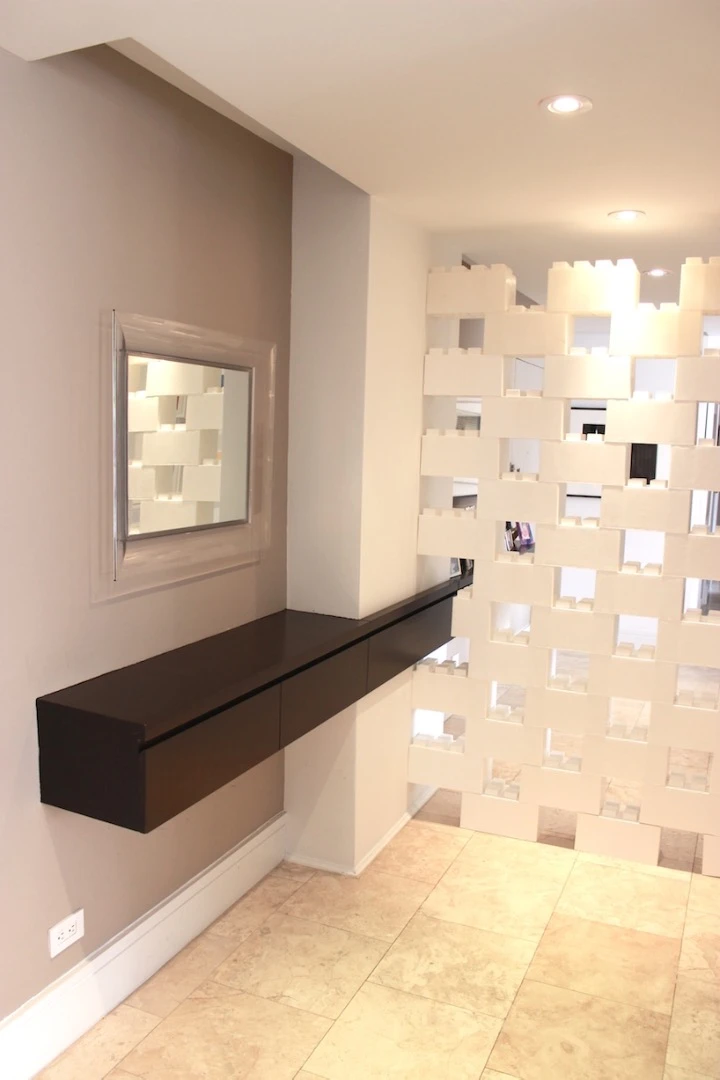 A dividing wall made using EverBlock