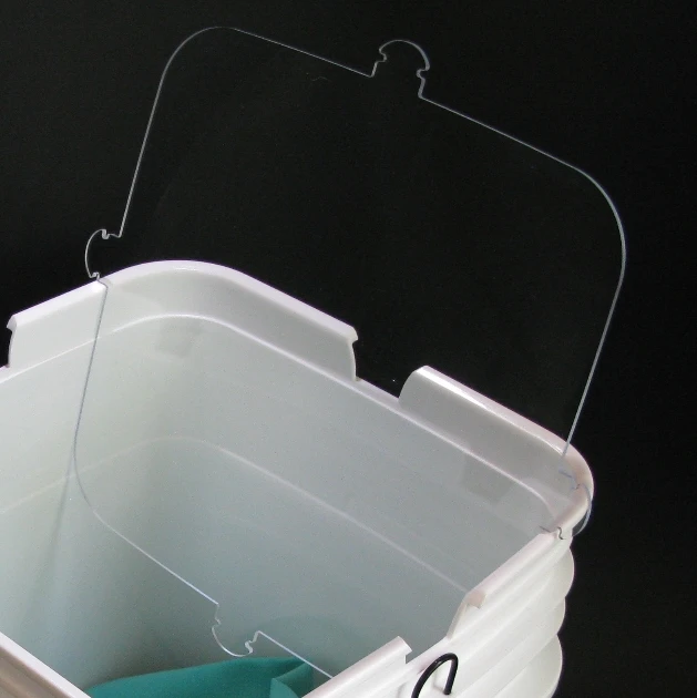 The Glovebucket's removable clear acrylic lid