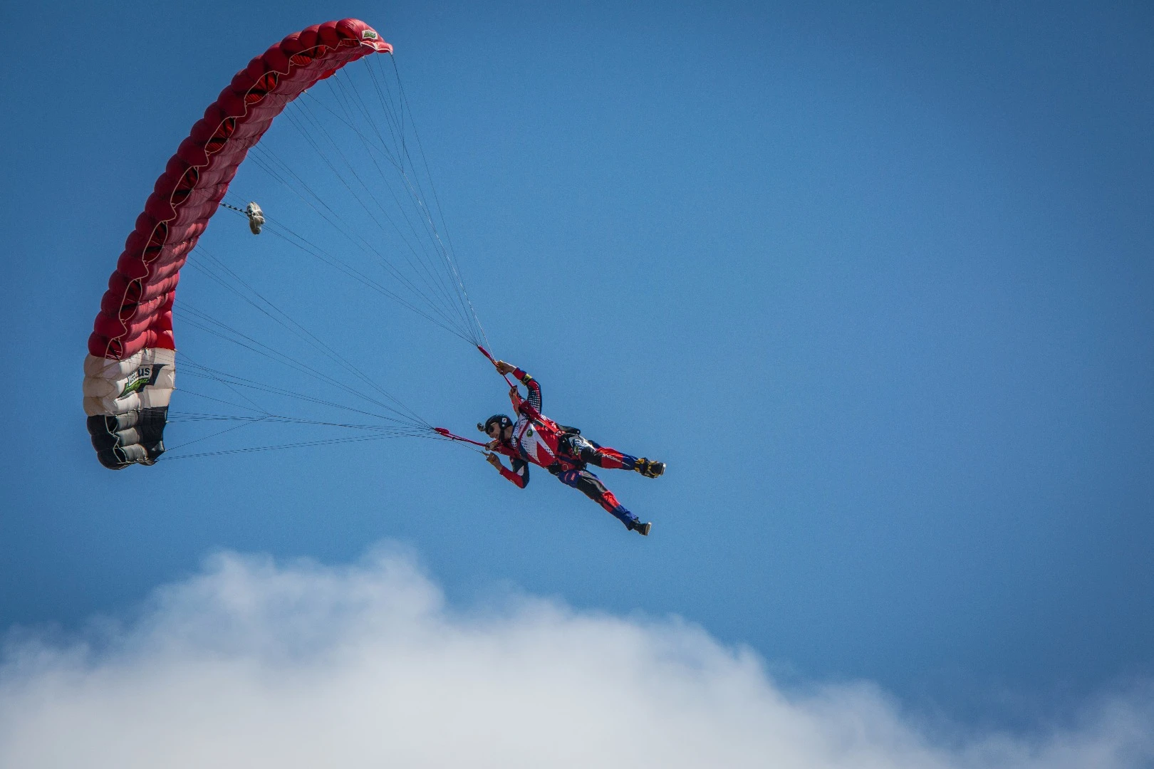 A parachute drop marks the public opening of the 2017 Australian International Air Show