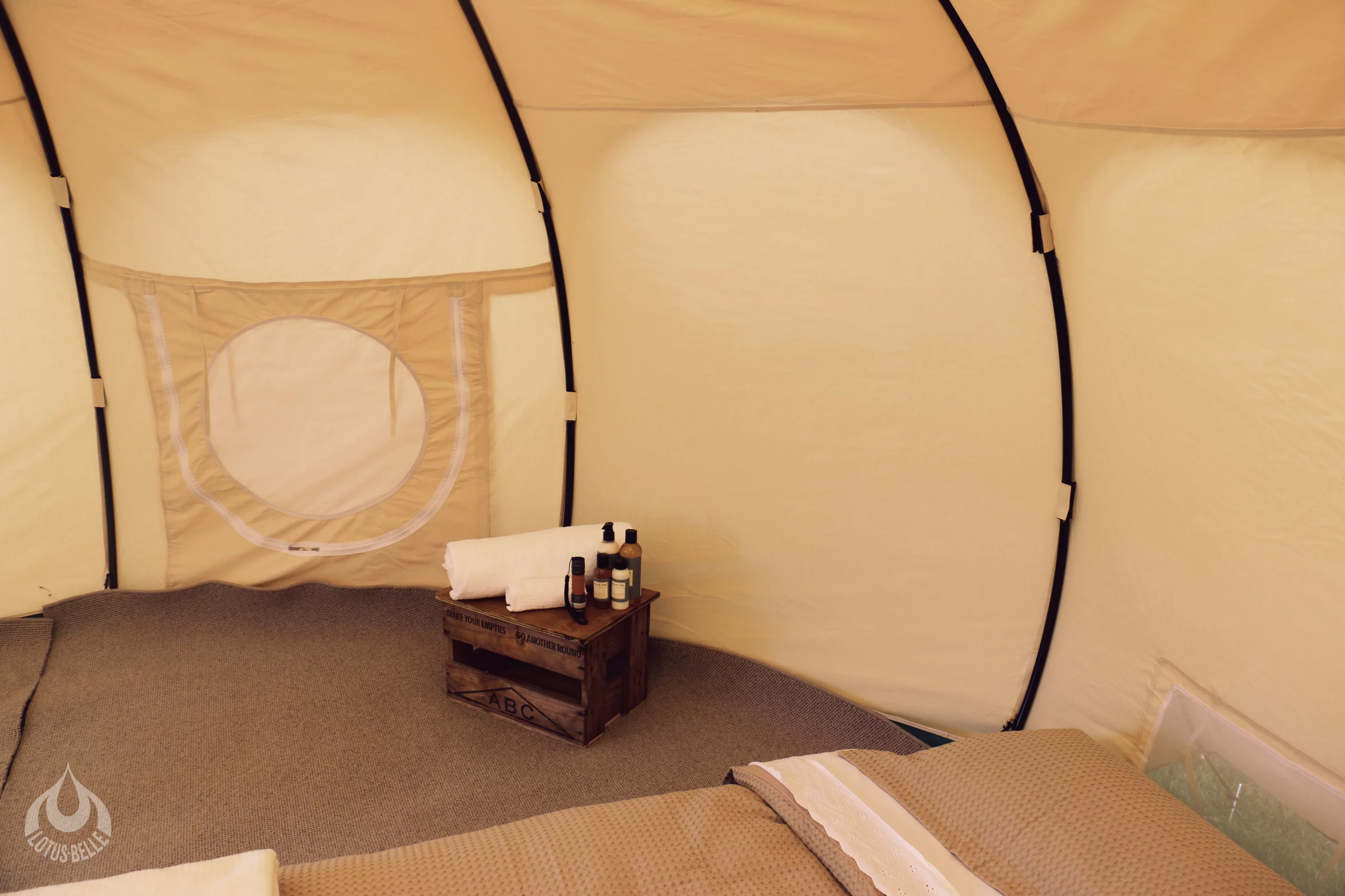 With the poles already attached the tent, it only takes 15 to 20 minutes to assemble