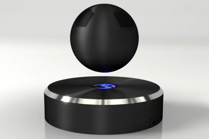 The OM/ONE Bluetooth speaker levitates using magnets
