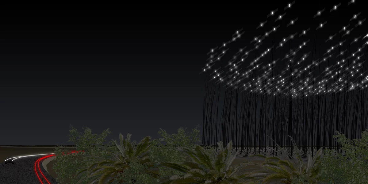 The Windstalk concept at night