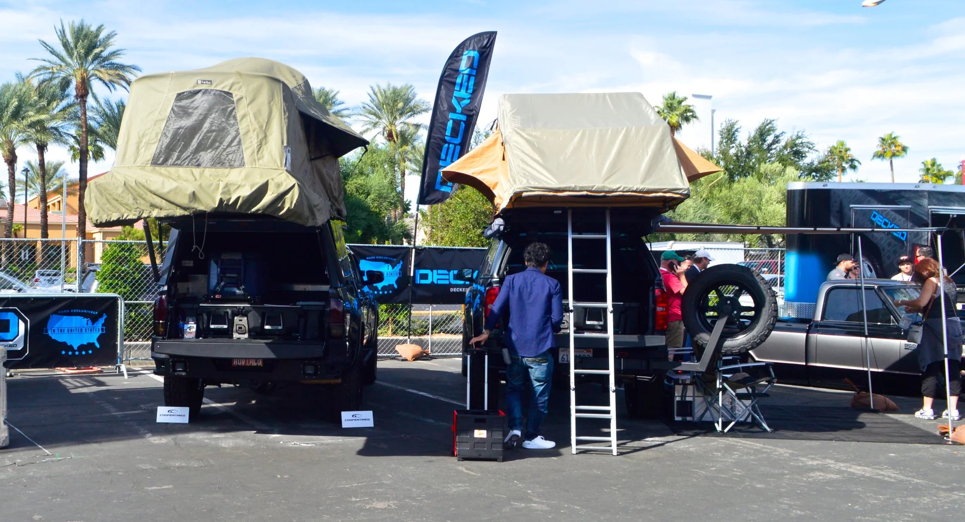 The truck on the left is the Habitat from AT Overland