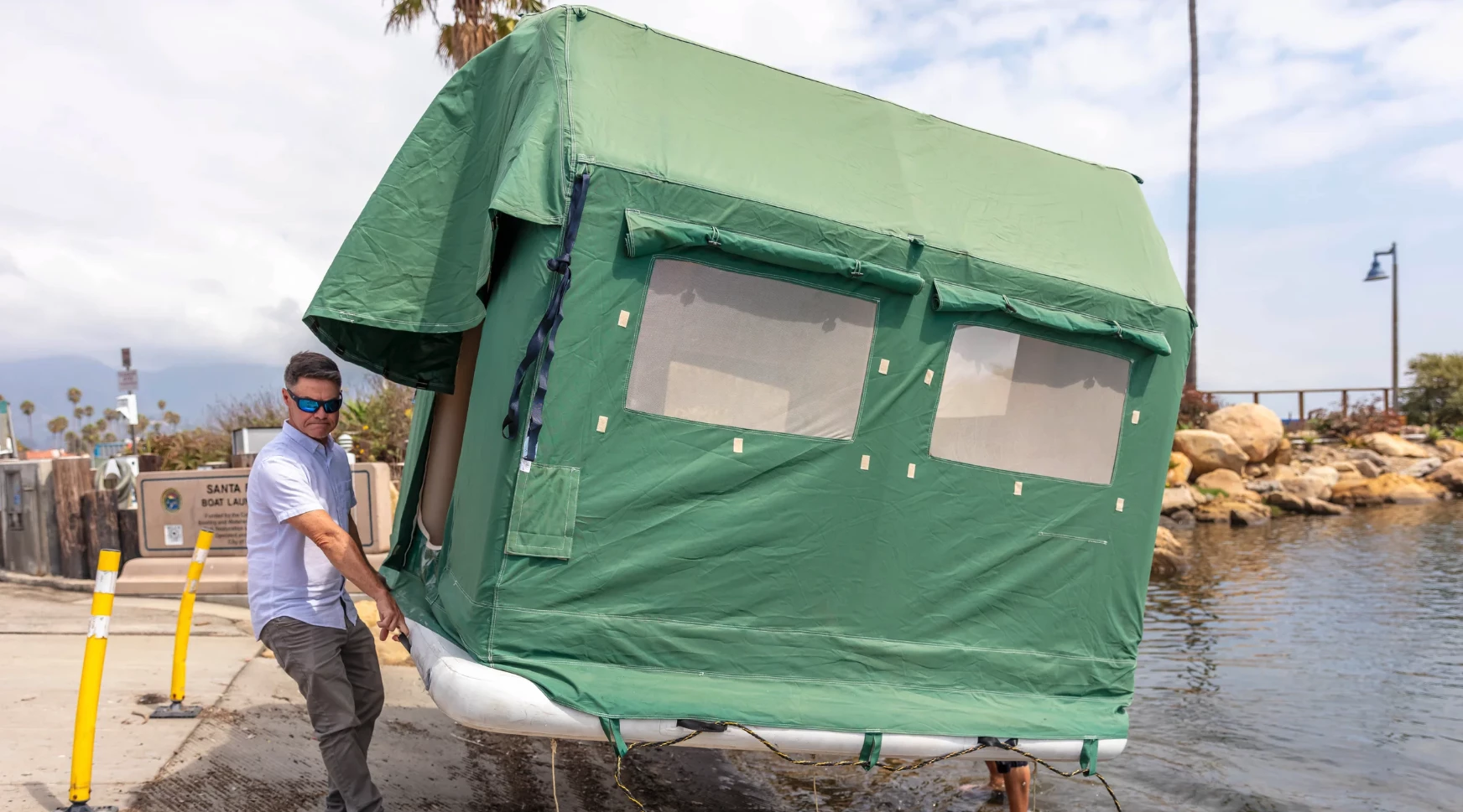 At under 100 lb, the LC-8 is designed to be carried by two people when pitched, making it easy to move around