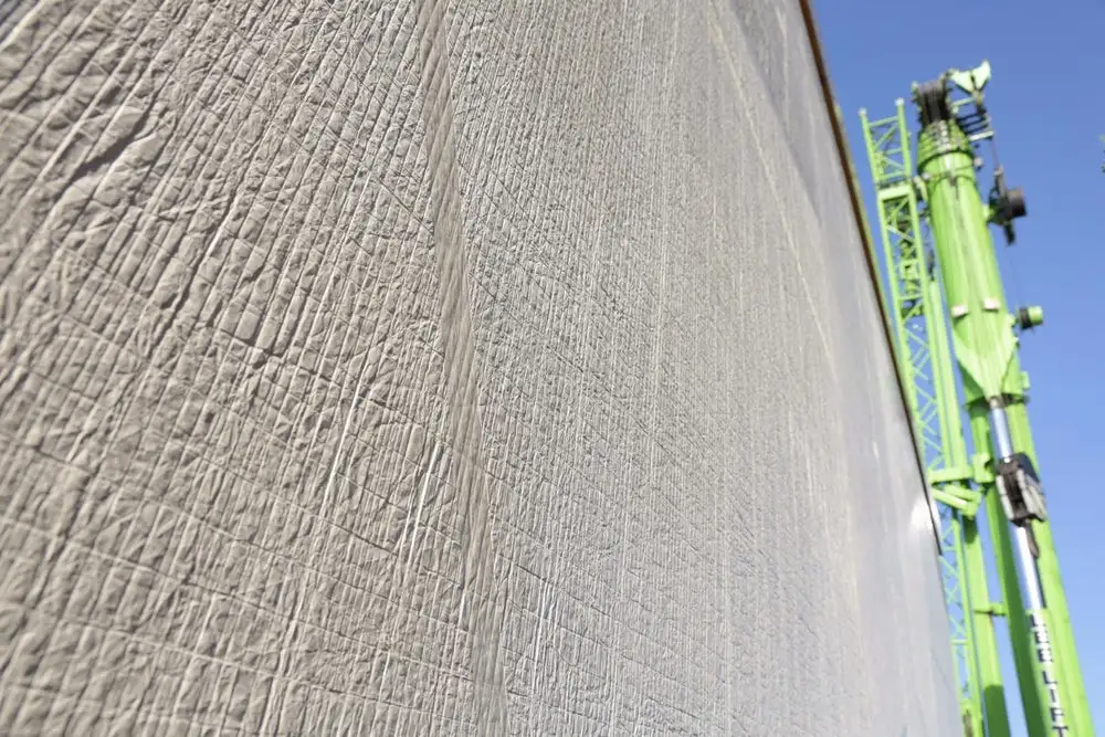 Closeup of the Koda's concrete walls