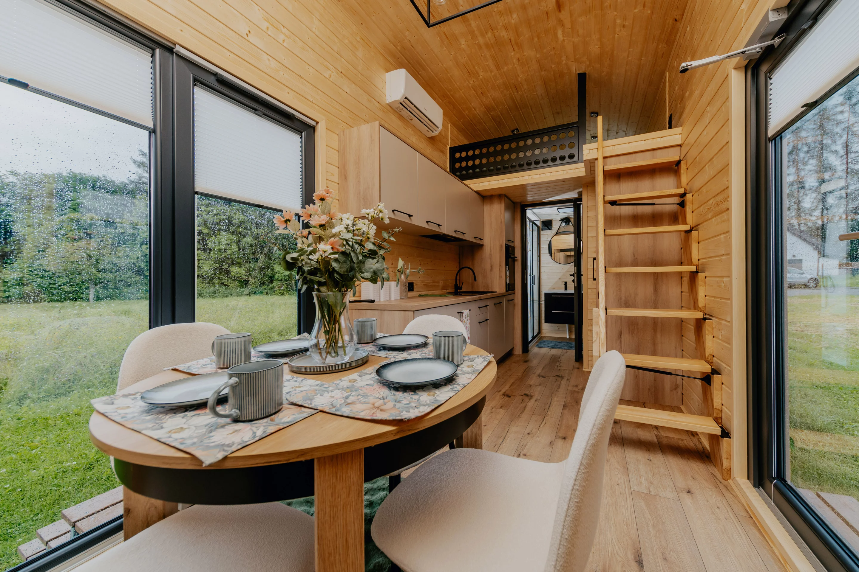 The Alan's interior is finished in Scandinavian spruce