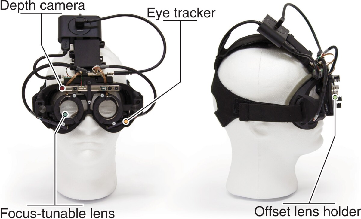 The current prototype of the autofocal glasses is bulky, but the team hopes that in future they could be slimmed down