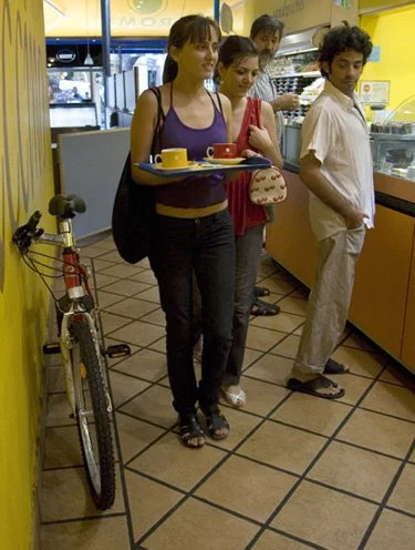 The flipphandle is a bicycle handlebar stem that lets riders turn their handlebars sideways, so the bike can be more easily stored