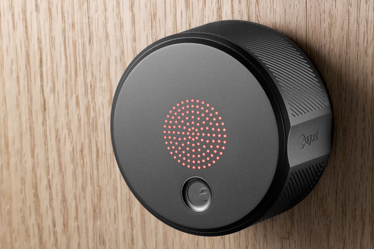 The August Smart Lock fits onto existing deadbolts and the designers reckon it should be a quick two-screw installation job for around 90 percent of US deadbolts
