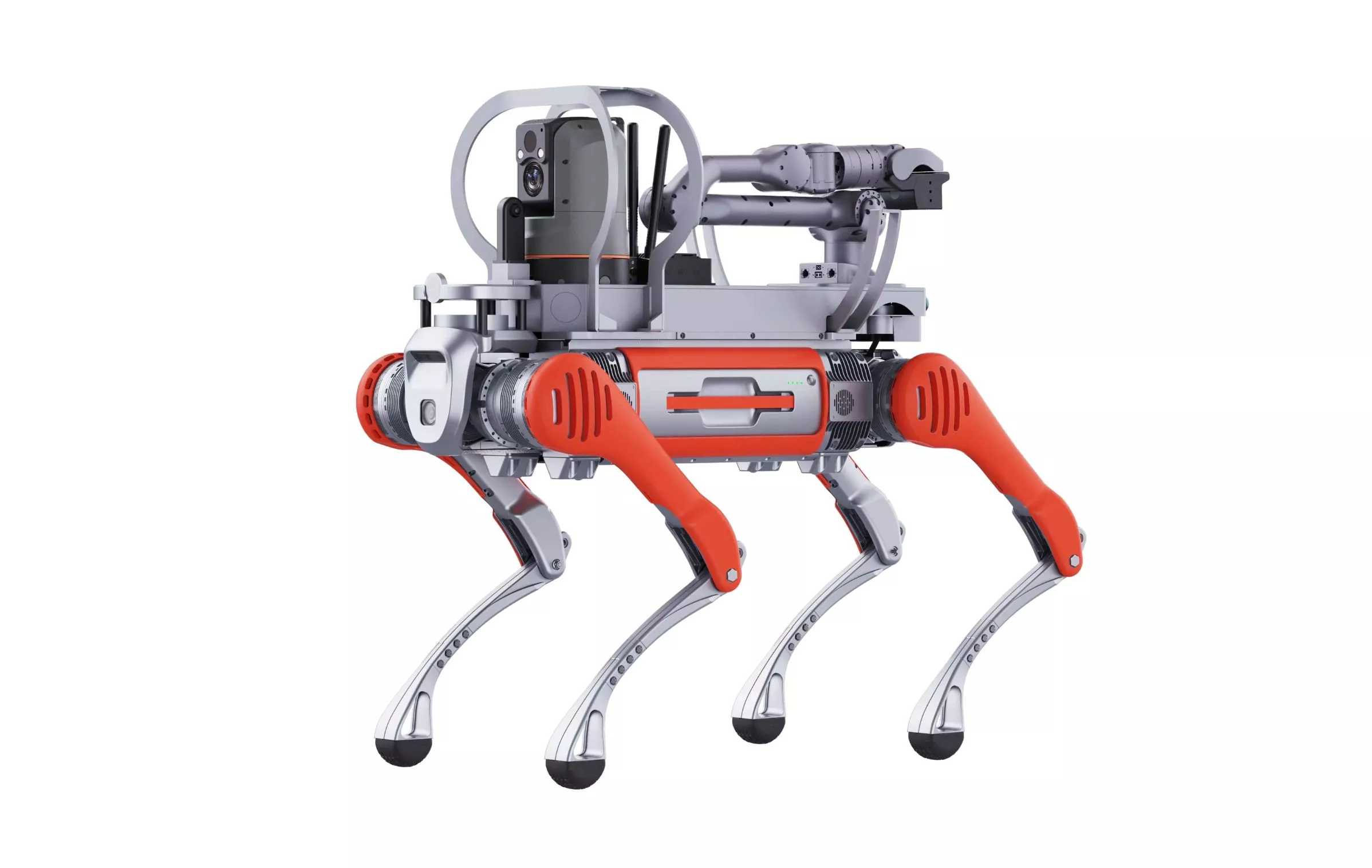 The fire rescue quadruped's back can accommodate a number of different modules
